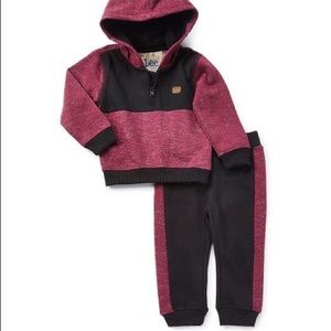 LEE Half Zip Hoodie + Jogger Set (Burgundy)